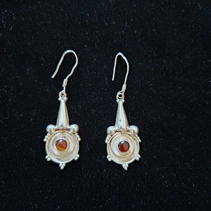 Handcrafted Amber/Sterling Silver Earrings